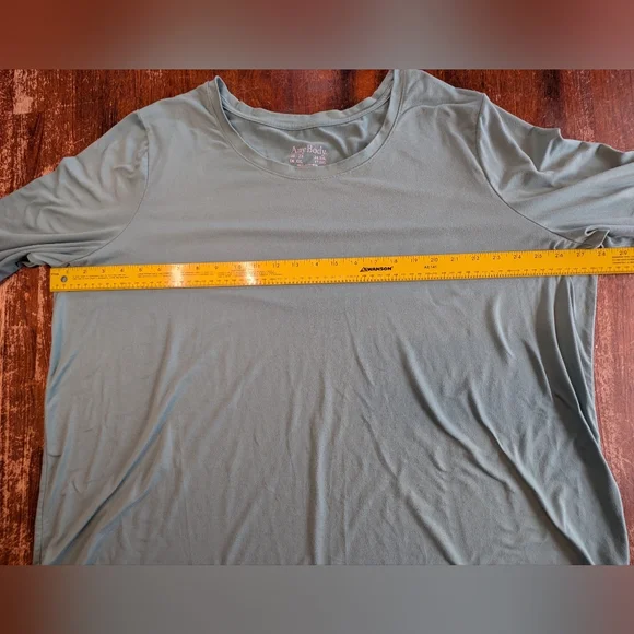 AnyBody Plus Size Shirt Sage Green Soft Long Sleeve Casual Fitness Top 2X Used - Picture 4 of 8